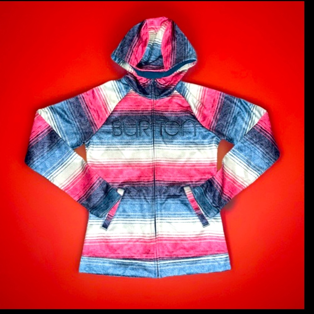 Burton Peak Mid Layer Pastel Stripes Full Zip Women's Fleece Breathable Hoodie